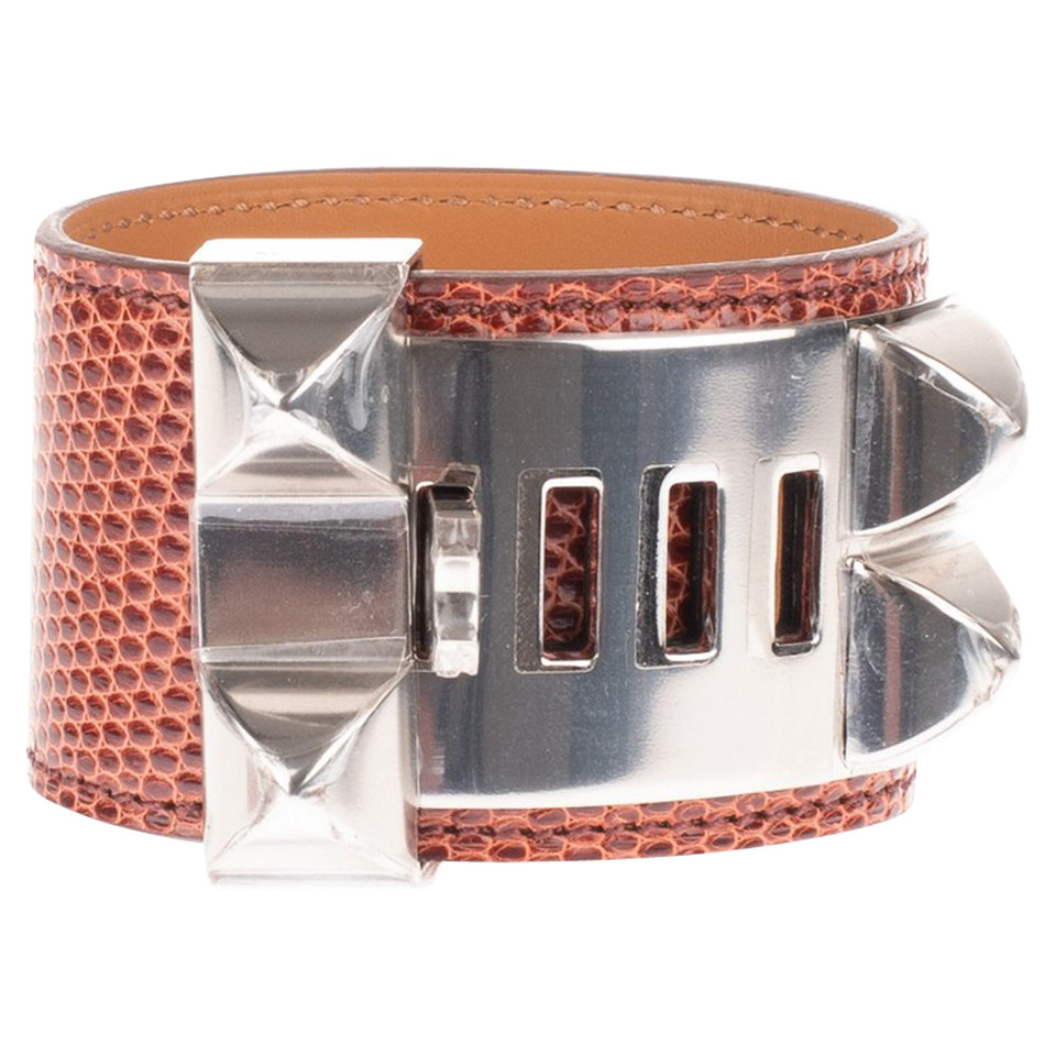 Hermès Collier de Chien Armband aus Leder in Gold