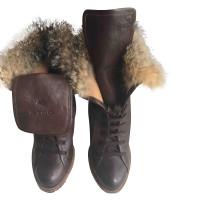 Etro Ankle boots with raccoon fur trim