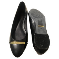 Ralph Lauren Slipper/Ballerinas aus Leder in Schwarz