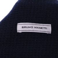 Bruno Manetti Strick-Poncho in Dunkelblau