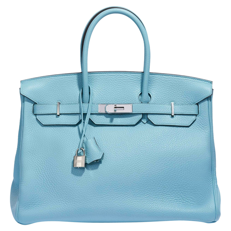 Hermès Birkin Bag 35 aus Leder in Blau