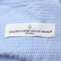 Golden Goose Gestippelde blouse in lichtblauw