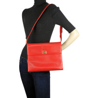 Ferre sac à bandoulière rabat Vintage en cuir rouge