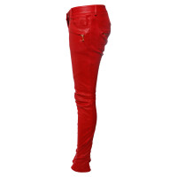 Balmain Lederhose in Rot