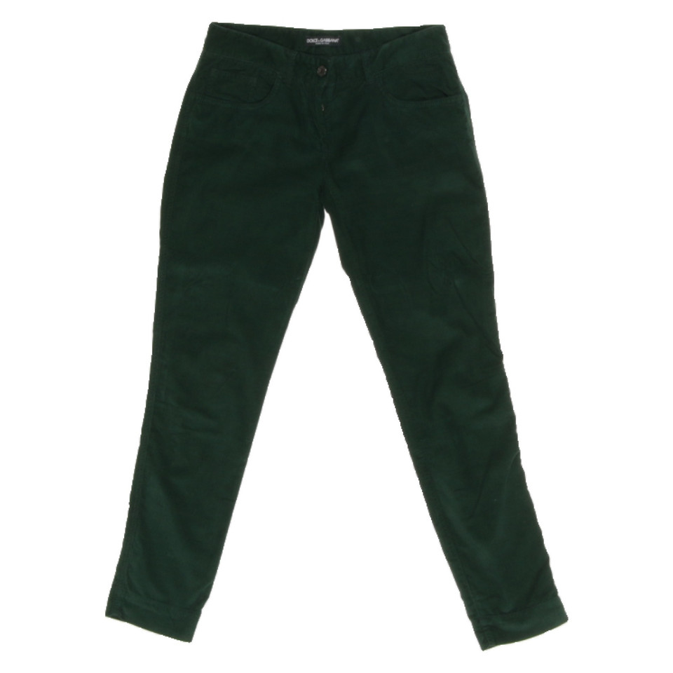Dolce & Gabbana Paio di Pantaloni in Cotone in Verde