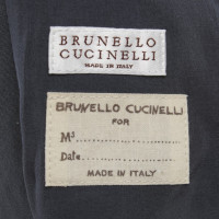 Brunello Cucinelli Grey Blue Cotton Coat