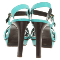 Jil Sander Sandals Leather in Turquoise