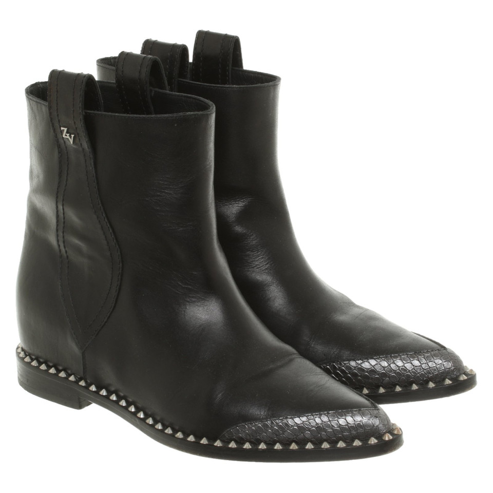 Zadig & Voltaire Stiefeletten aus Leder in Schwarz