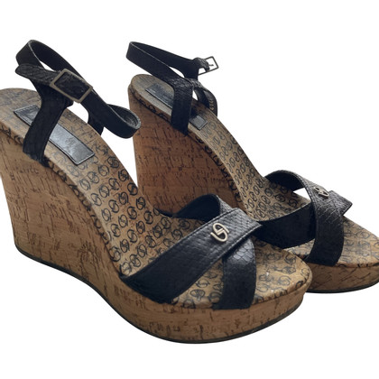 Byblos Wedges Leather in Black