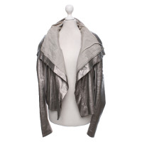 Rick Owens Jacket/Coat Leather in Silvery