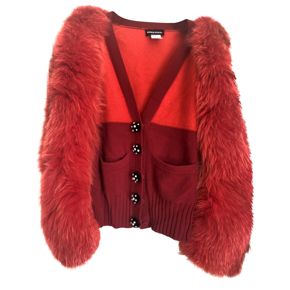 Sonia Rykiel Jacket/Coat Fur in Red