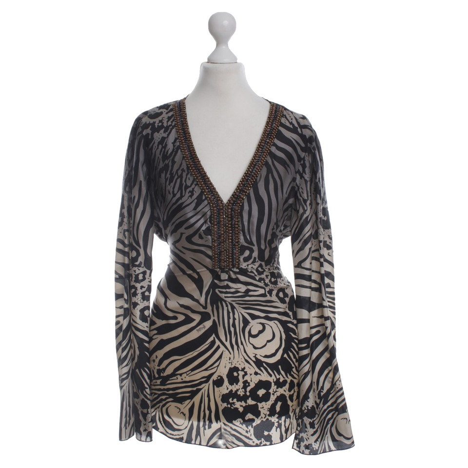 Hale Bob Leopard print silk blouse