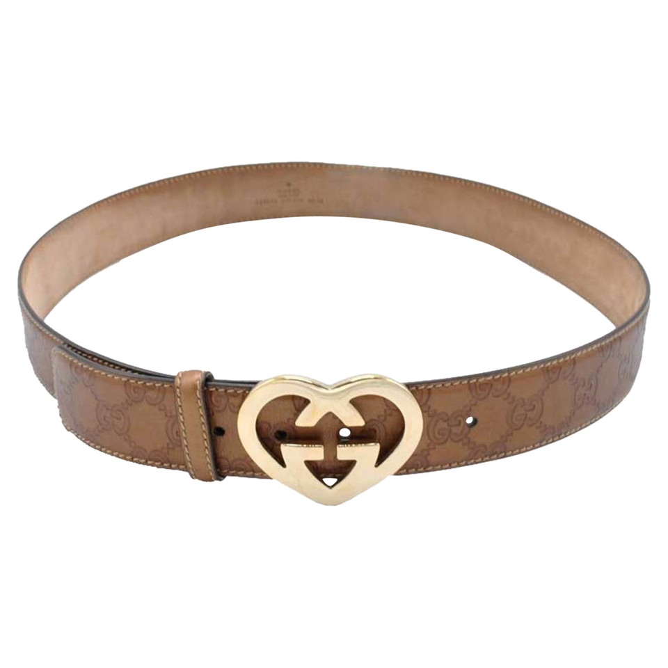 Gucci Riem Leer in Goud