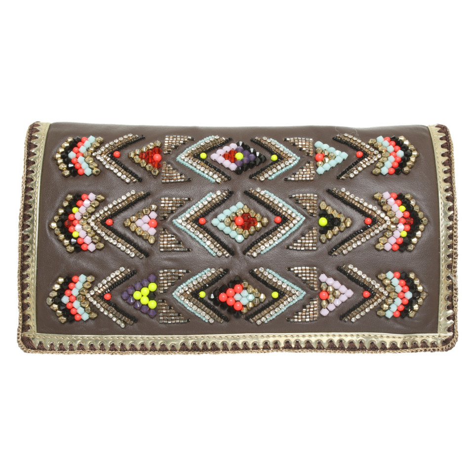 Autres marques Clutch en Cuir en Marron