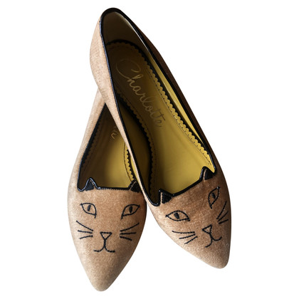 Charlotte Olympia Slippers/Ballerinas Leather in Beige