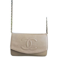 Chanel Timeless Wallet On Chain aus Leder in Beige