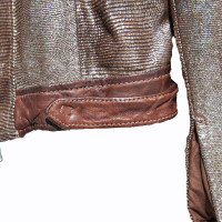 Giorgio Brato Lederen jas in de metalen Glam-look