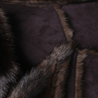 Marc Cain giacca di pelliccia Faux in marrone scuro