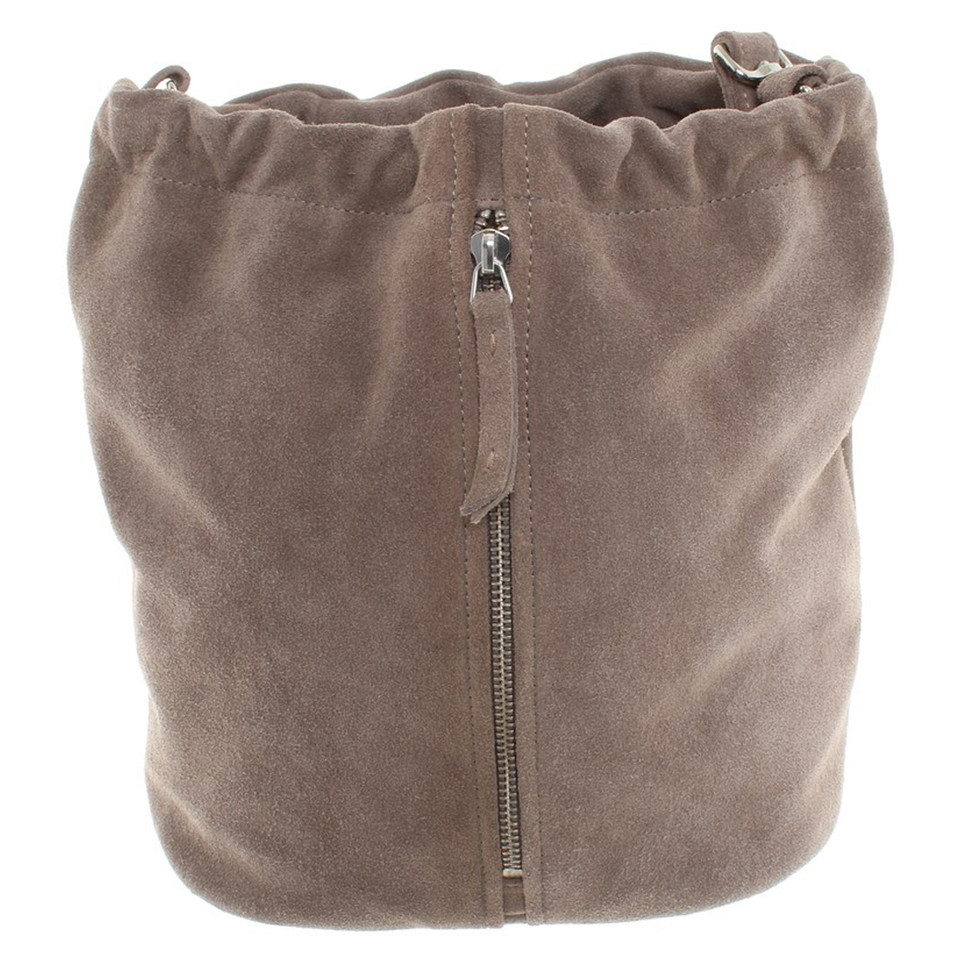 Closed Lederen tas in taupe