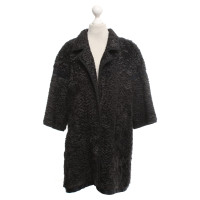 Other Designer Hockley - knitted coat with fur trim