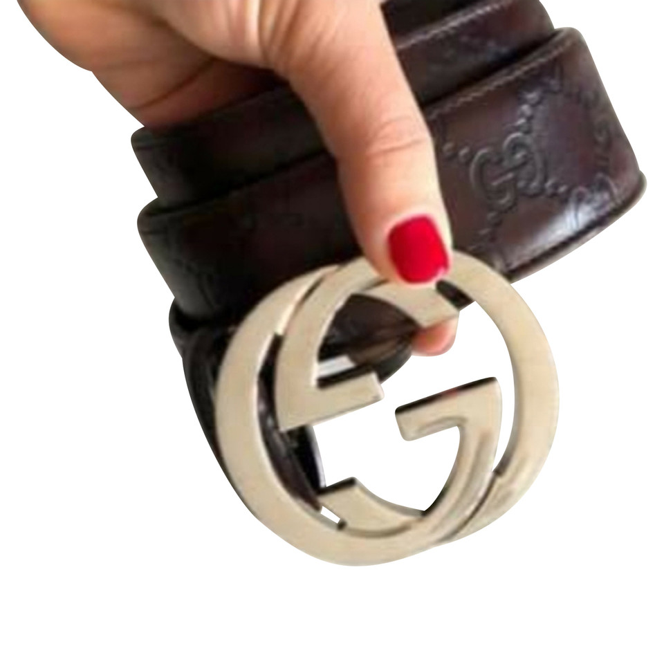 Gucci Riem Leer in Bruin