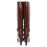 Escada Boots Leather in Bordeaux