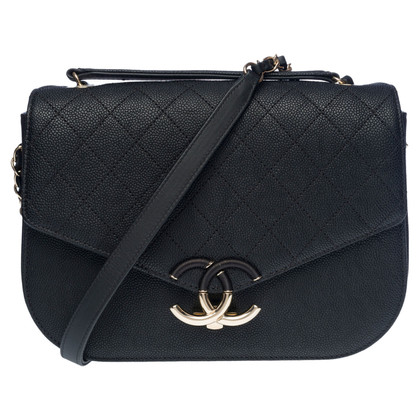 Chanel Top Handle Flap Bag en Cuir en Noir