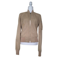 Rick Owens Giacca/Cappotto in Pelle scamosciata in Beige