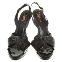 Yves Saint Laurent Slingback peep toes patent leather