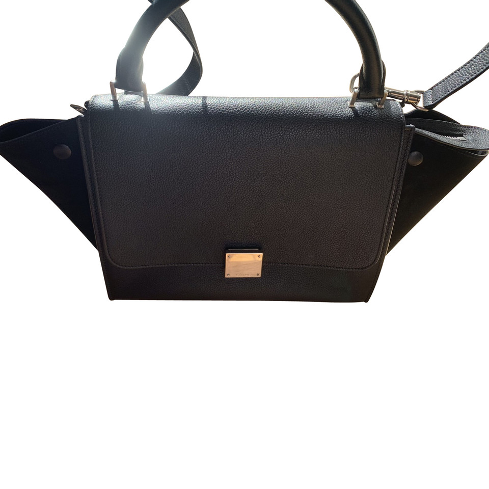 Céline Trapeze Bag aus Leder in Schwarz