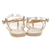Ancient Greek Sandals Sandals Leather in Silvery