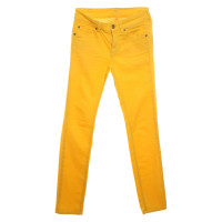 7 For All Mankind Paire de Pantalon en Coton en Jaune