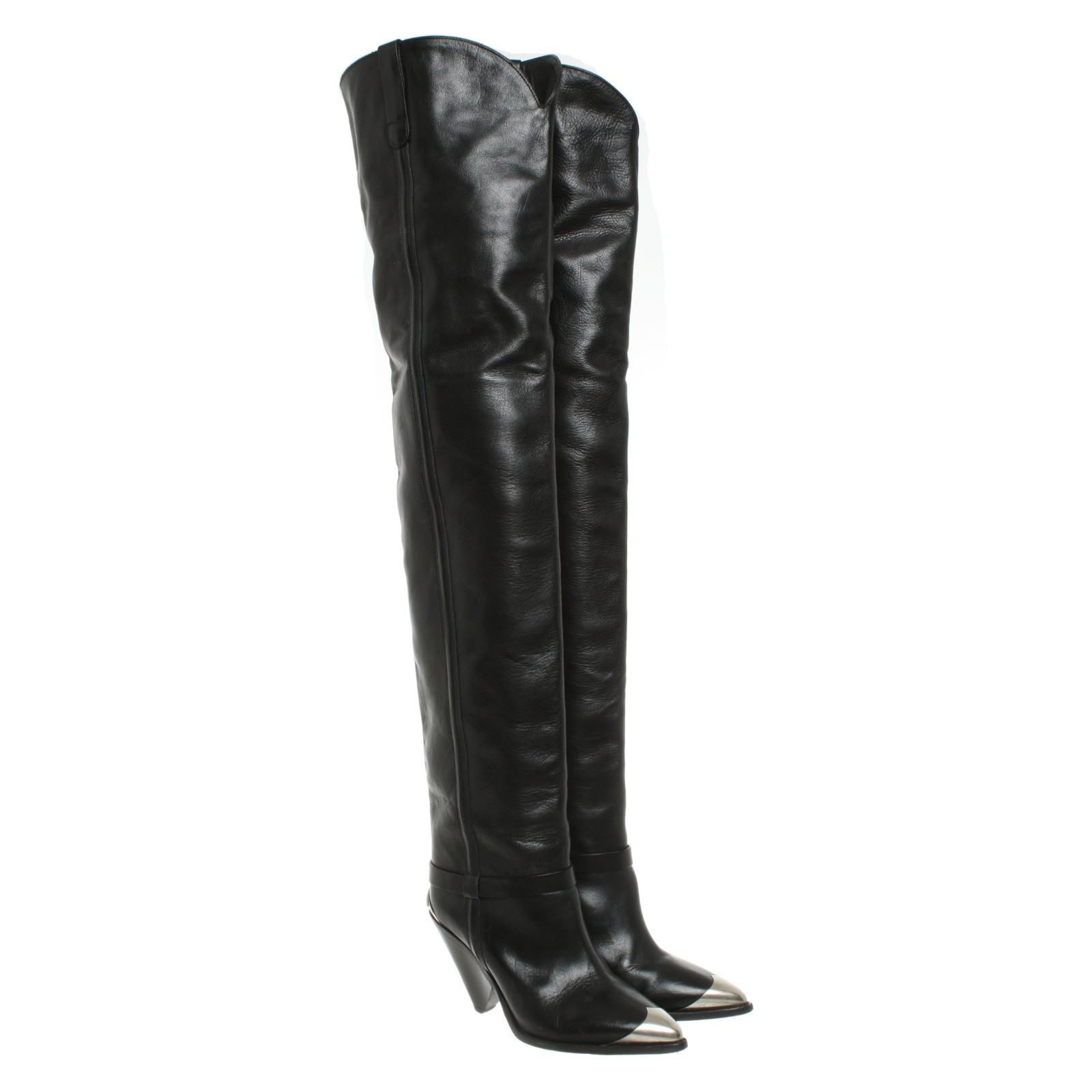 Isabel Marant Boots Leather In Black Second Hand Isabel Marant Boots Leather In Black Buy Used For 9