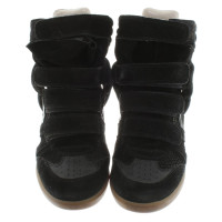 Isabel Marant coins sneaker avec suède en noir