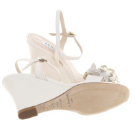 L.K. Bennett Wedges Leather in Cream