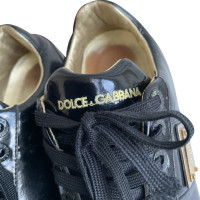 Dolce & Gabbana Sneaker in Pelle verniciata in Nero