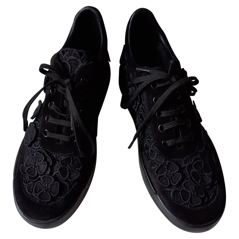 chanel black and white trainers
