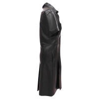 Yves Saint Laurent Lederen jurk met zakken