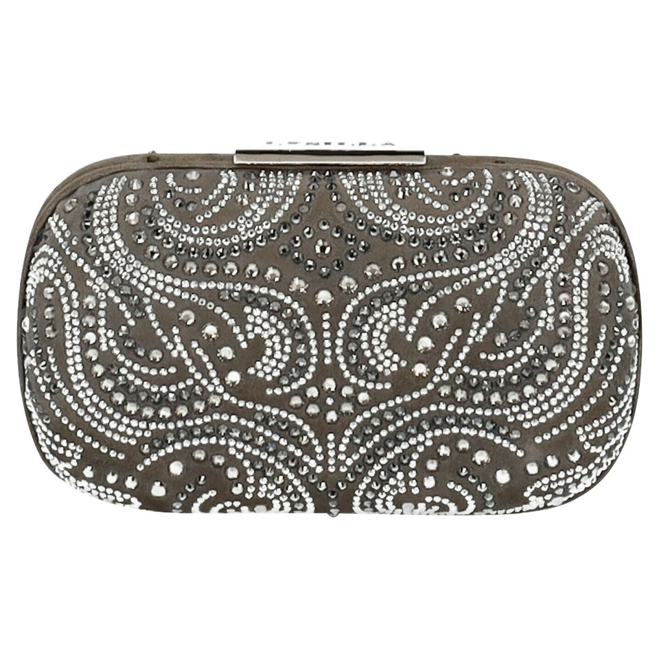 Le Silla  Clutch aus Leder in Grau