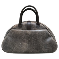Christian Dior Saddle Bag aus Leder in Grau