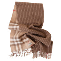 Burberry Checked scarf with cashmere trim