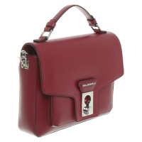 Karl Lagerfeld Handtasche aus Leder in Bordeaux