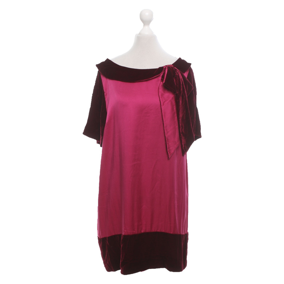 Red Valentino Kleid aus Seide in Fuchsia