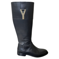 Yves Saint Laurent Boots Leather in Black