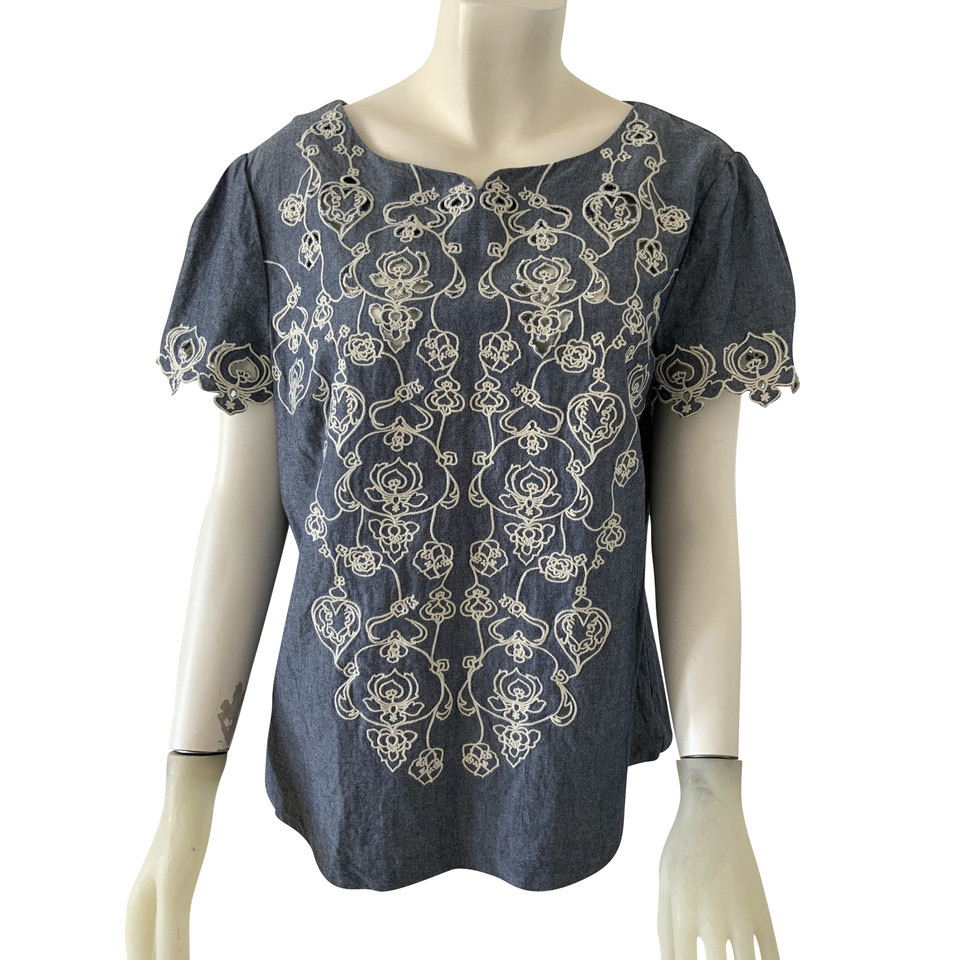 Jaeger Top en Coton en Bleu