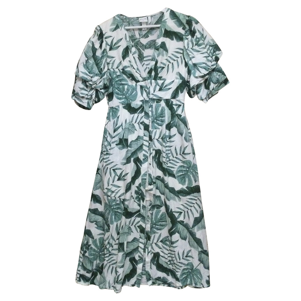 H&M (Designers Collection For H&M) Kleid aus Leinen in Grün