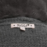 Other Designer Pink cashmere cardigan with fur collar