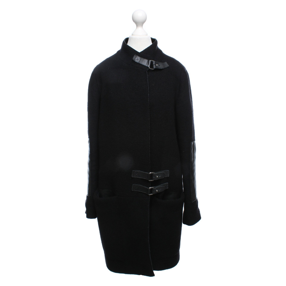 Maje Jacke/Mantel aus Wolle in Schwarz