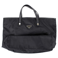 Prada Shopper in Tela in Nero