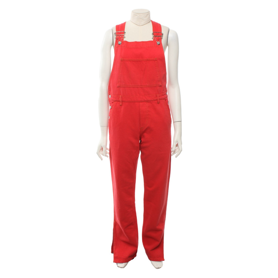 Ganni Jumpsuit aus Baumwolle in Rot